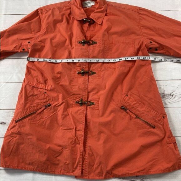 Emanuel Ungaro Womens Orange Long Sleeve Collared Duffle Coat Size Petite - Picture 7 of 10
